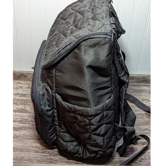 Skip & Hop Black Quilted Multi Compartment Soft Diaper Bag Backpack Washable - Picture 4 of 8